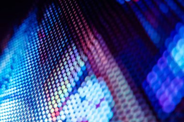 Yakın plan LED bulanık ekran. LED yumuşak odak arkaplanı. Tasarım için soyut arkaplan ideali.