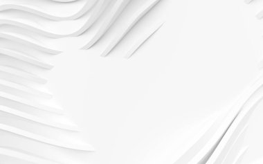 Soyut Eğri Şekiller. Beyaz Dairesel Arkaplan. Soyut arkaplan. 3d illüstrasyon