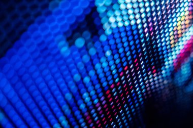 Yakın plan LED bulanık ekran. LED yumuşak odak arkaplanı. Tasarım için soyut arkaplan ideali.