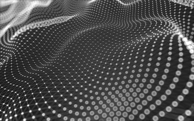 Soyut arkaplan. Çokgen şekilli molekül teknolojisi, noktaları ve çizgileri birleştiriyor. Bağlantı yapısı. Büyük veri görselleştirmesi. 