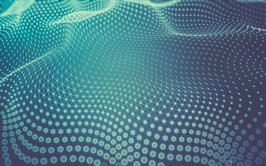 Soyut arkaplan. Çokgen şekilli molekül teknolojisi, noktaları ve çizgileri birleştiriyor. Bağlantı yapısı. Büyük veri görselleştirmesi.