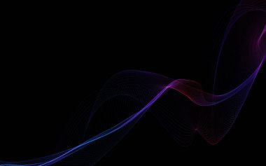 Parlayan soyut dalgalar ve soyut arkaplan ile koyu soyut arkaplan