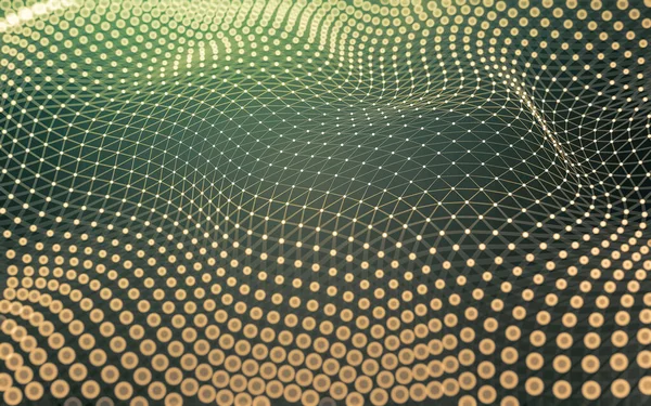 Soyut arkaplan. Çokgen şekilli molekül teknolojisi, noktaları ve çizgileri birleştiriyor. Bağlantı yapısı. Büyük veri görselleştirmesi.