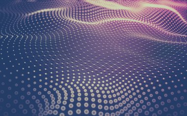 Soyut arkaplan. Çokgen şekilli molekül teknolojisi, noktaları ve çizgileri birleştiriyor. Bağlantı yapısı. Büyük veri görselleştirmesi.