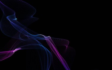 Parlayan soyut dalgalar ve soyut arkaplan ile koyu soyut arkaplan