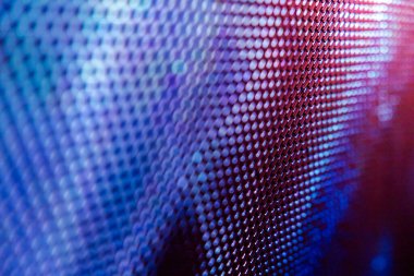 Yakın plan LED bulanık ekran. LED yumuşak odak arkaplanı. Tasarım için soyut arkaplan ideali.