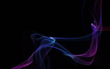 Parlayan soyut dalgalar ve soyut arkaplan ile koyu soyut arkaplan