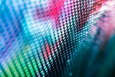 Yakın plan LED bulanık ekran. LED yumuşak odak arkaplanı. Tasarım için soyut arkaplan ideali.