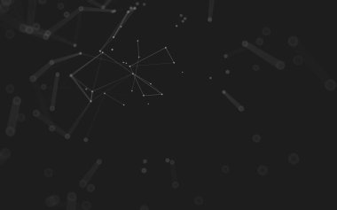 Soyut arkaplan. Çokgen şekilli molekül teknolojisi, noktaları ve çizgileri birleştiriyor. Bağlantı yapısı. Büyük veri görselleştirmesi. 