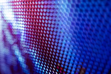 Yakın plan LED bulanık ekran. LED yumuşak odak arkaplanı. Tasarım için soyut arkaplan ideali.