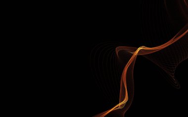 Parlayan soyut dalgalar ve soyut arkaplan ile koyu soyut arkaplan