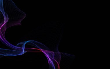Parlayan soyut dalgalar ve soyut arkaplan ile koyu soyut arkaplan