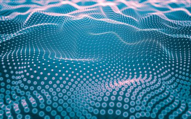 Soyut arkaplan. Çokgen şekilli molekül teknolojisi, noktaları ve çizgileri birleştiriyor. Bağlantı yapısı. Büyük veri görselleştirmesi.