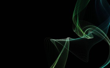 Parlayan soyut dalgalar ve soyut arkaplan ile koyu soyut arkaplan