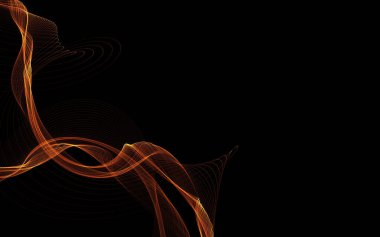 Parlayan soyut dalgalar ve soyut arkaplan ile koyu soyut arkaplan