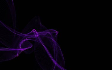 Parlayan soyut dalgalar ve soyut arkaplan ile koyu soyut arkaplan