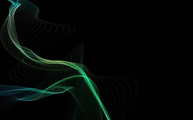 Parlayan soyut dalgalar ve soyut arkaplan ile koyu soyut arkaplan