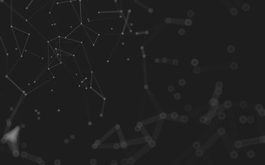 Soyut arkaplan. Çokgen şekilli molekül teknolojisi, noktaları ve çizgileri birleştiriyor. Bağlantı yapısı. Büyük veri görselleştirmesi. 