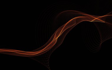 Parlayan soyut dalgalar ve soyut arkaplan ile koyu soyut arkaplan