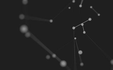 3d soyut arkaplan. Çokgen şekilli molekül teknolojisi, noktaları ve çizgileri birleştiriyor. Bağlantı yapısı. Büyük veri görselleştirmesi. 3d arkaplan. 