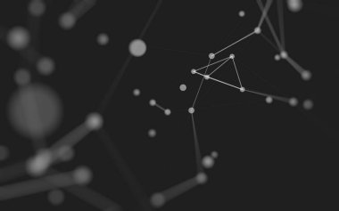 3d soyut arkaplan. Çokgen şekilli molekül teknolojisi, noktaları ve çizgileri birleştiriyor. Bağlantı yapısı. Büyük veri görselleştirmesi. 3d arkaplan. 