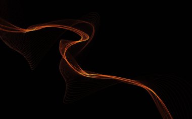 Parlayan soyut dalgalar ve soyut arkaplan ile koyu soyut arkaplan