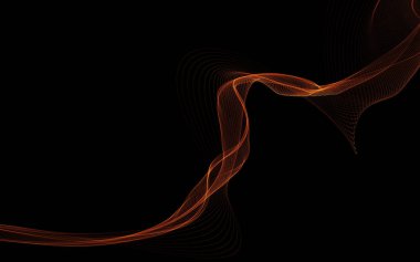 Parlayan soyut dalgalar ve soyut arkaplan ile koyu soyut arkaplan