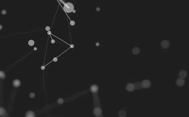 3d soyut arkaplan. Çokgen şekilli molekül teknolojisi, noktaları ve çizgileri birleştiriyor. Bağlantı yapısı. Büyük veri görselleştirmesi. 3d arkaplan. 