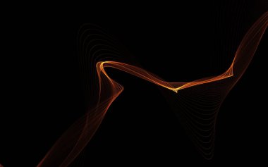 Parlayan soyut dalgalar ve soyut arkaplan ile koyu soyut arkaplan