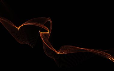 Parlayan soyut dalgalar ve soyut arkaplan ile koyu soyut arkaplan