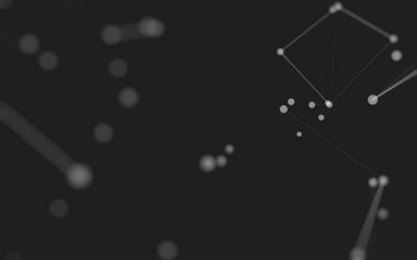 3d soyut arkaplan. Çokgen şekilli molekül teknolojisi, noktaları ve çizgileri birleştiriyor. Bağlantı yapısı. Büyük veri görselleştirmesi. 3d arkaplan. 