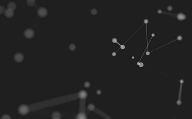 3d soyut arkaplan. Çokgen şekilli molekül teknolojisi, noktaları ve çizgileri birleştiriyor. Bağlantı yapısı. Büyük veri görselleştirmesi. 3d arkaplan. 