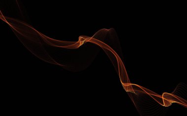 Parlayan soyut dalgalar ve soyut arkaplan ile koyu soyut arkaplan