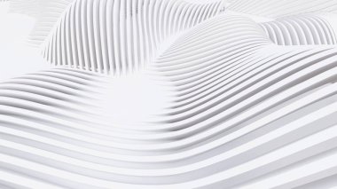 Soyut Eğri Şekiller. Beyaz Dairesel Arkaplan. Soyut arkaplan. 3d illüstrasyon