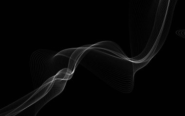 Parlayan soyut dalgalar ve soyut arkaplan ile koyu soyut arkaplan