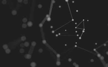 3d soyut arkaplan. Çokgen şekilli molekül teknolojisi, noktaları ve çizgileri birleştiriyor. Bağlantı yapısı. Büyük veri görselleştirmesi. 3d arkaplan. 