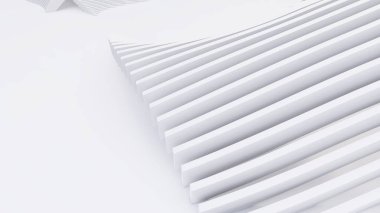 Soyut Eğri Şekiller. Beyaz Dairesel Arkaplan. Soyut arkaplan. 3d illüstrasyon