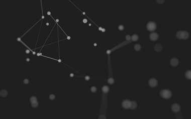 3d soyut arkaplan. Çokgen şekilli molekül teknolojisi, noktaları ve çizgileri birleştiriyor. Bağlantı yapısı. Büyük veri görselleştirmesi. 3d arkaplan. 