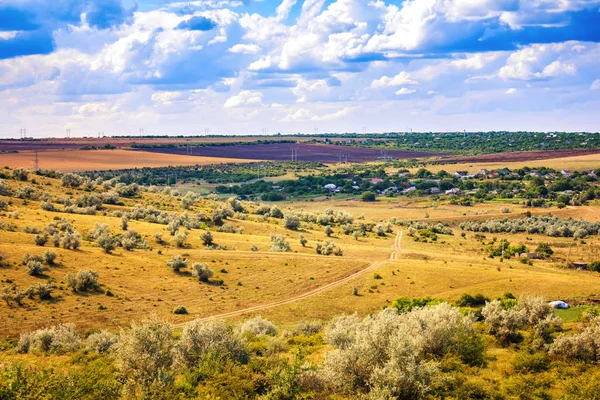 Village Road Blue Sky — Stock Photo, Image