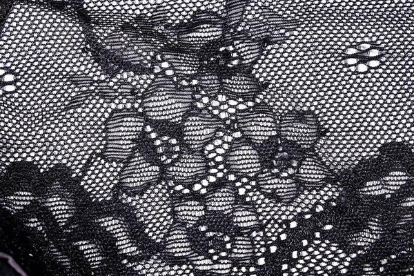 Μαύρη Δαντέλα Λουλουδάτο Μοτίβο — Φωτογραφία Αρχείου