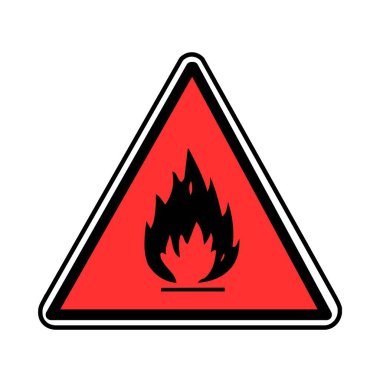 Uyarı ateşi sembolü, vektör. Beyaz arkaplan etiketinde izole et. 10 saniye.