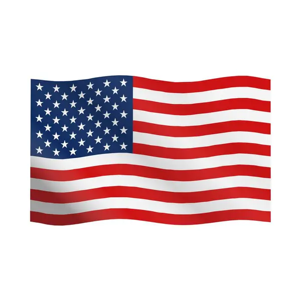 Beyaz arkaplanda Amerikan bayrağı