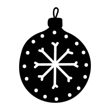 Siyah siluet Noel 'de kar taneleriyle süslenir.