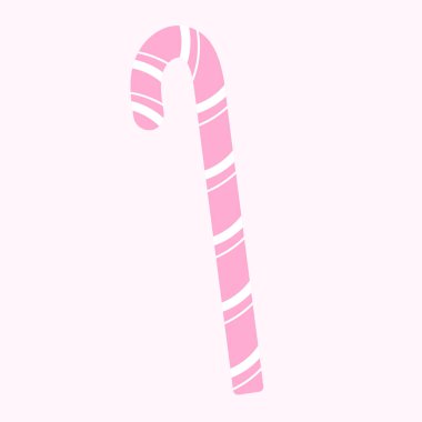 Çizgili bayram dekorasyonlu pembe noel şekeri.