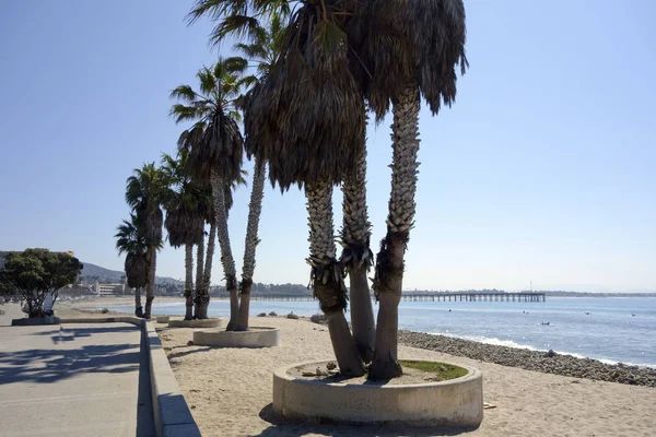公共市サン ブエナ ベントゥーラ 木製の桟橋 ベンチュラ カリフォルニア州 のビーチ プロムナードします バックライト バックライト — ストック写真