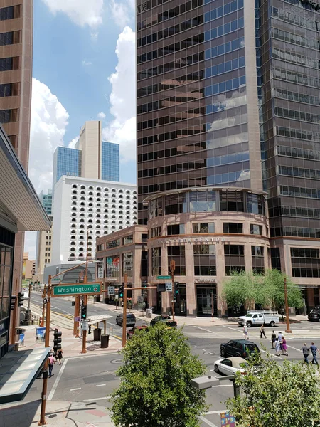 Phoenix Julio 2018 Encrucijada Central Avenue Washington Street Punto Partida — Foto de Stock