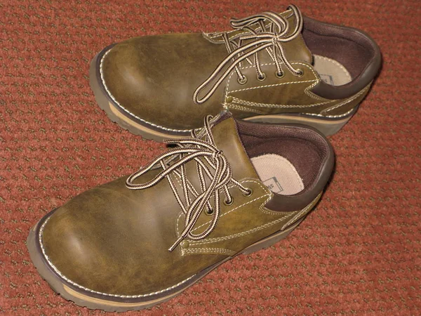 Cómodos Zapatos Cuero Para Caminar — Foto de Stock