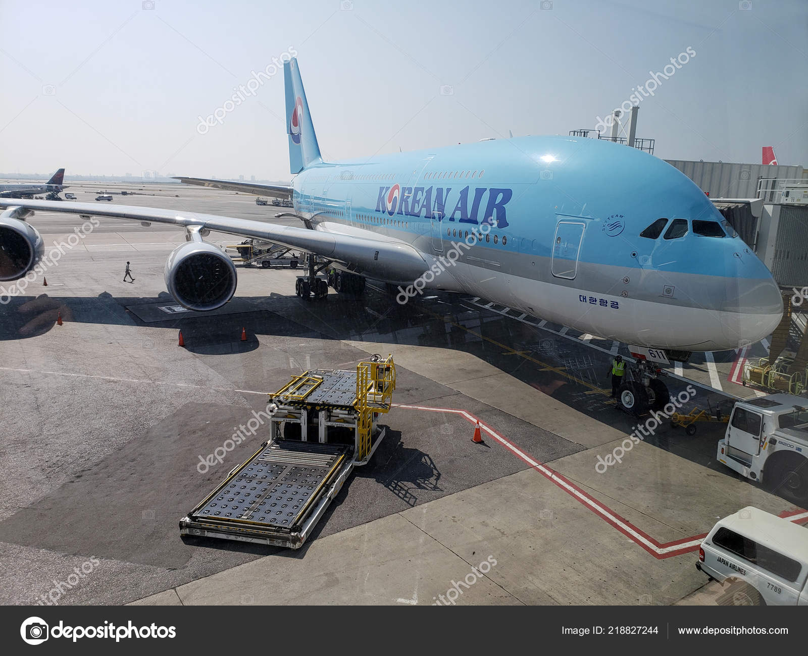 New York Usa September 2018 Airbus A380 Korean Air Parked