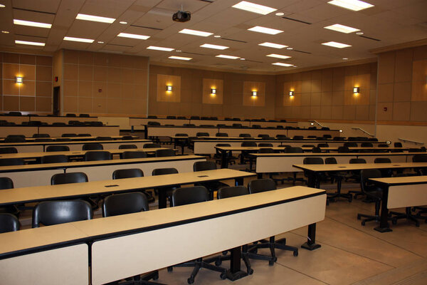 Empty classroom in the university after lecture tim