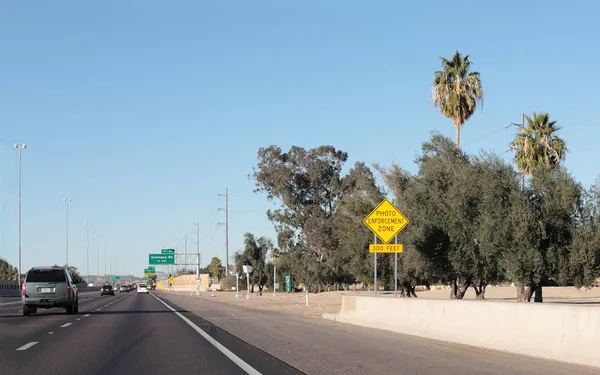 Strefy Egzekwowania Zdjęcie Arizona Interstate Phoenix — Zdjęcie stockowe